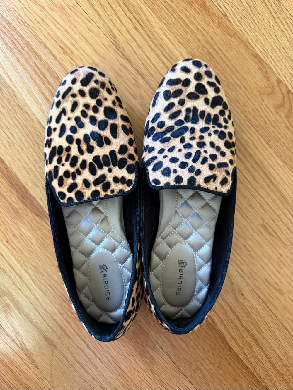 Birdies Leopard-Print Loafers in Tan and Black